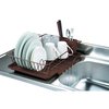 Home Basics 3 Piece Vinyl Dish Drainer with SelfDraining Drip Tray, Brown DD30236